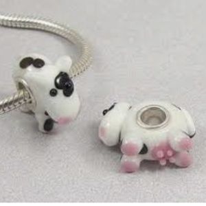 2/$20 Sale Adorable Little LampWork Glass  Cow